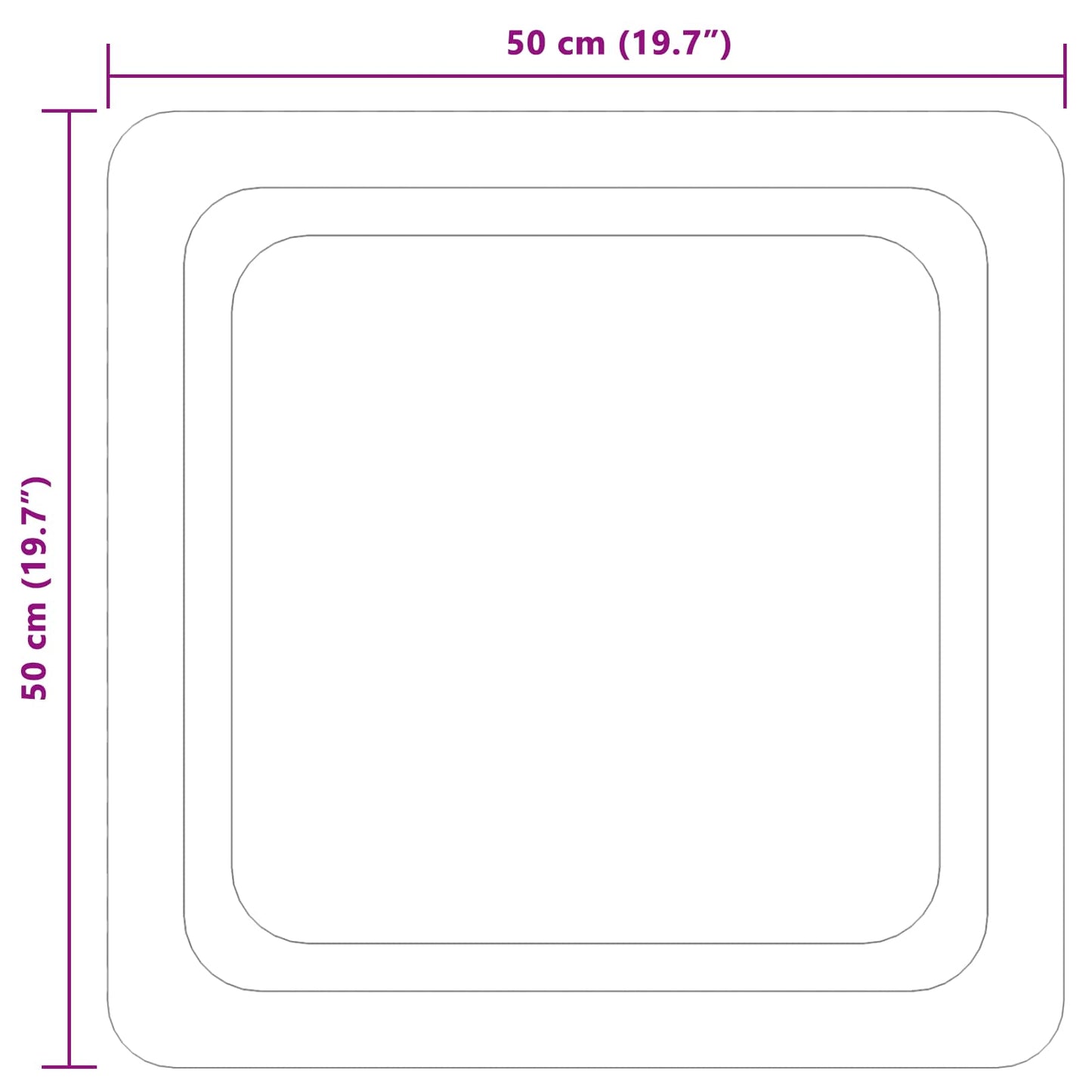 LED Fürdőszoba Tükör tükörrel Átlátszó 50 x 50 cm edzett üveg