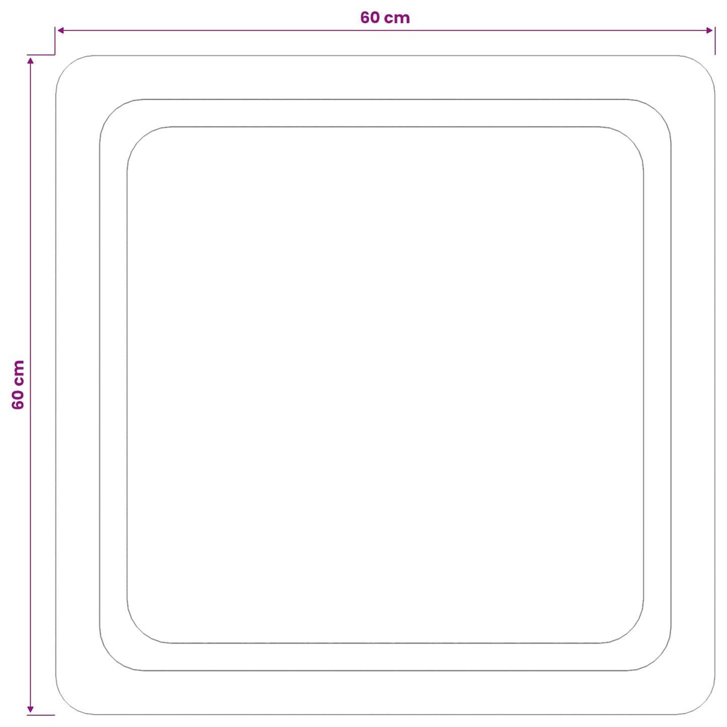 LED Fürdőszoba Tükör tükörrel Átlátszó 60 x 60 cm edzett üveg