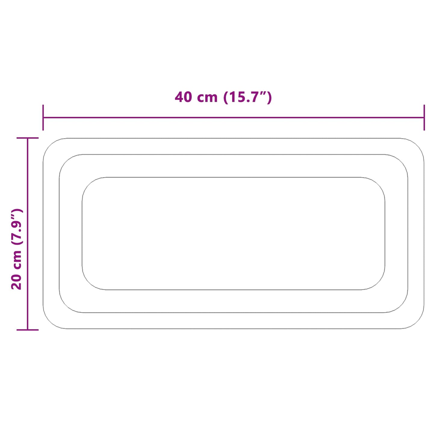 LED Fürdőszoba Tükör tükörrel Átlátszó 40 x 20 cm edzett üveg
