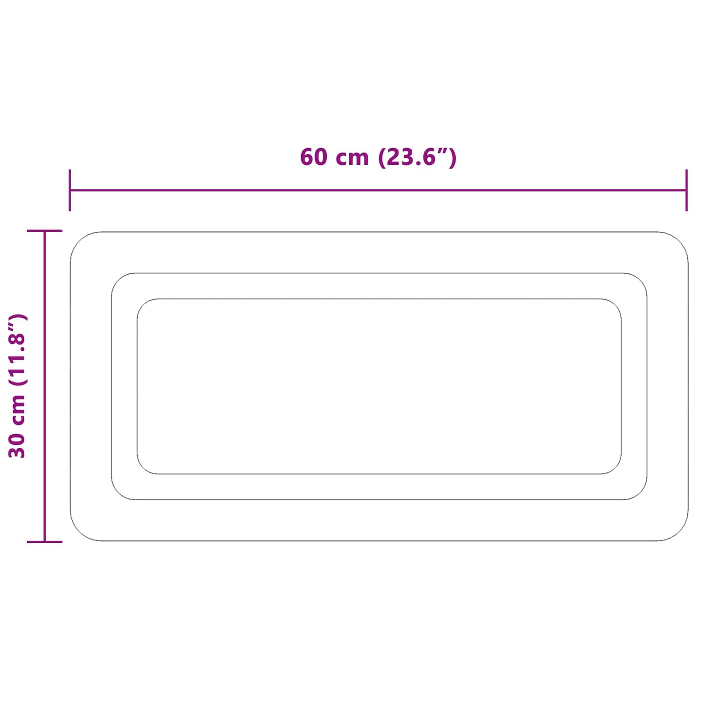 LED Fürdőszoba Tükör tükörrel Átlátszó 60 x 30 cm edzett üveg
