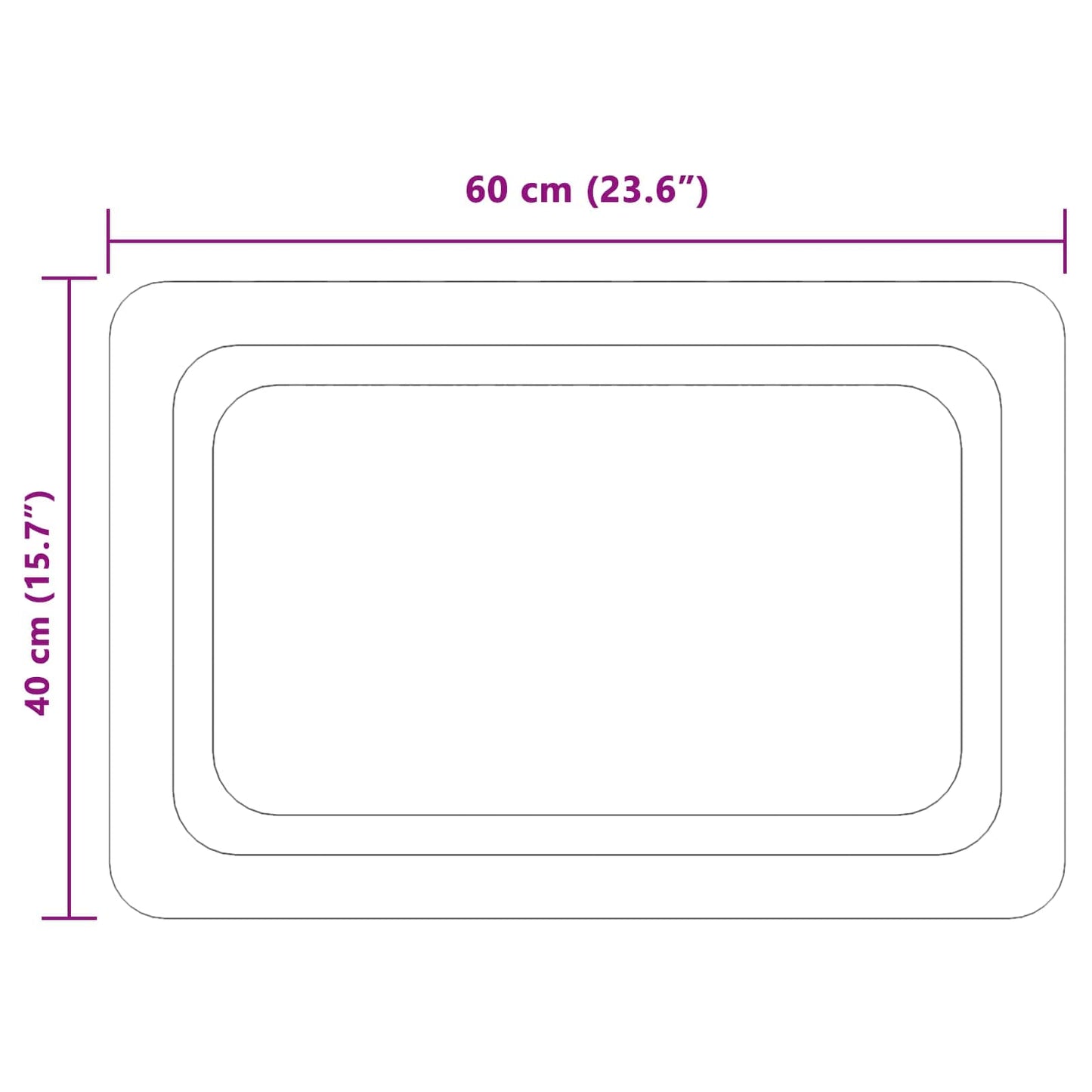 LED Fürdőszoba Tükör tükörrel Átlátszó 60 x 40 cm edzett üveg