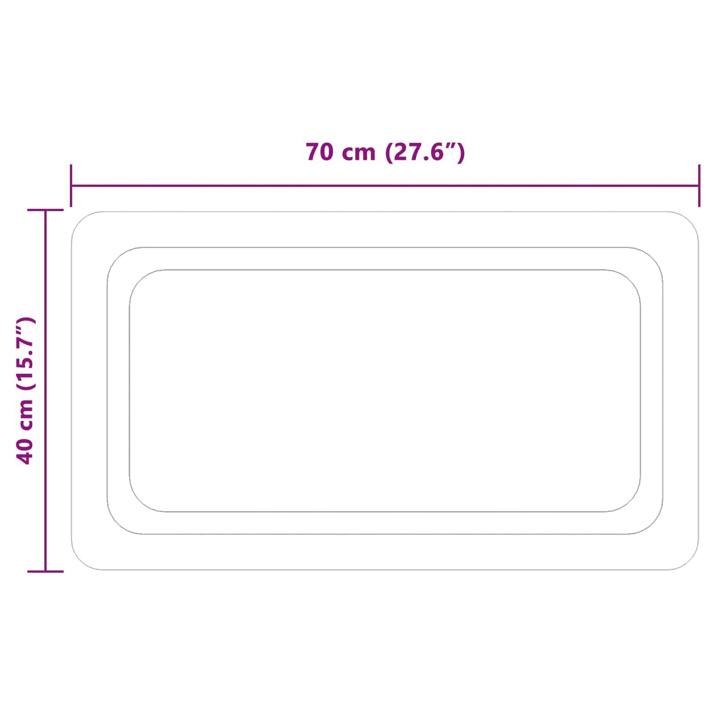 LED Fürdőszoba Tükör tükörrel Átlátszó 70 x 40 cm edzett üveg