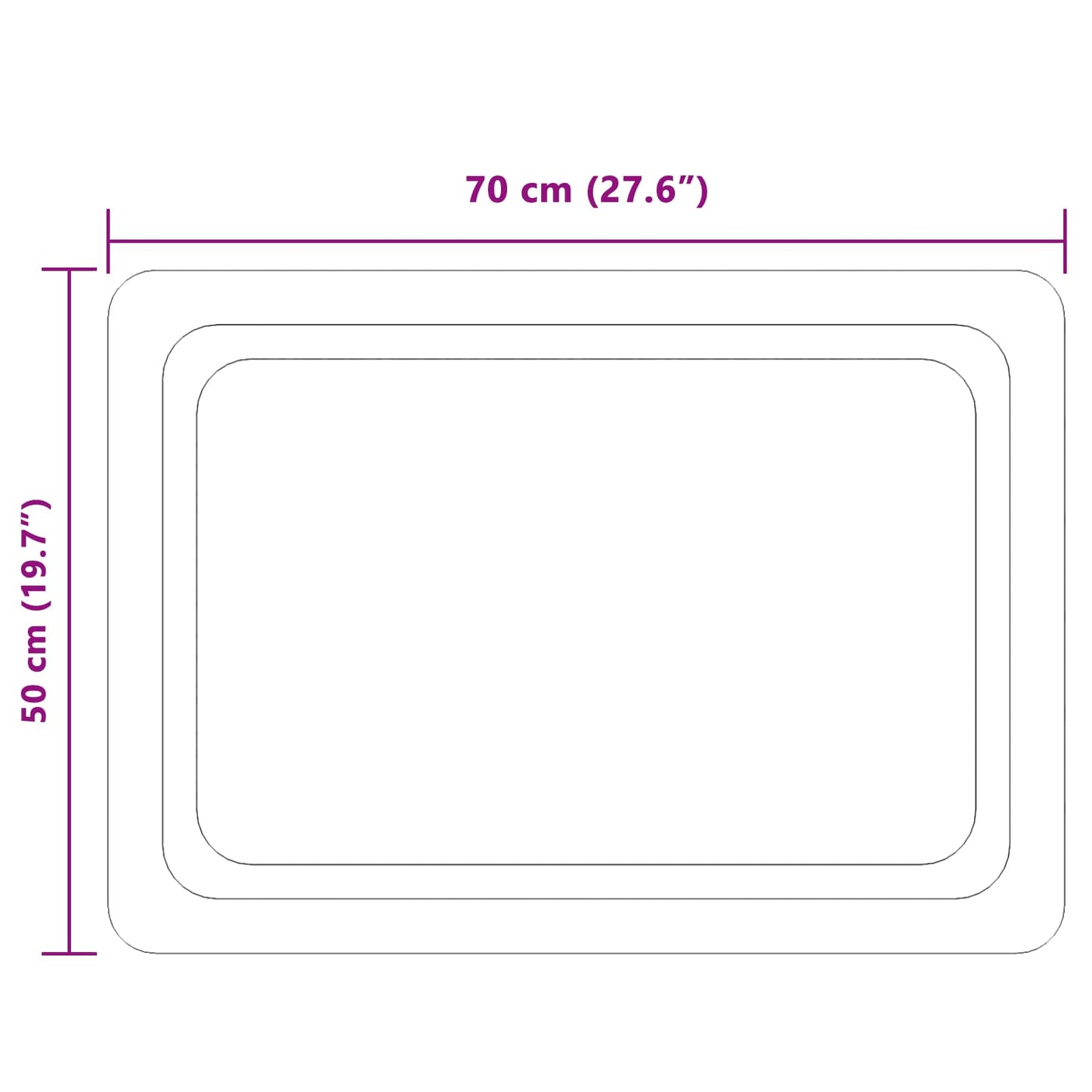LED Fürdőszoba Tükör tükörrel Átlátszó 70 x 50 cm edzett üveg