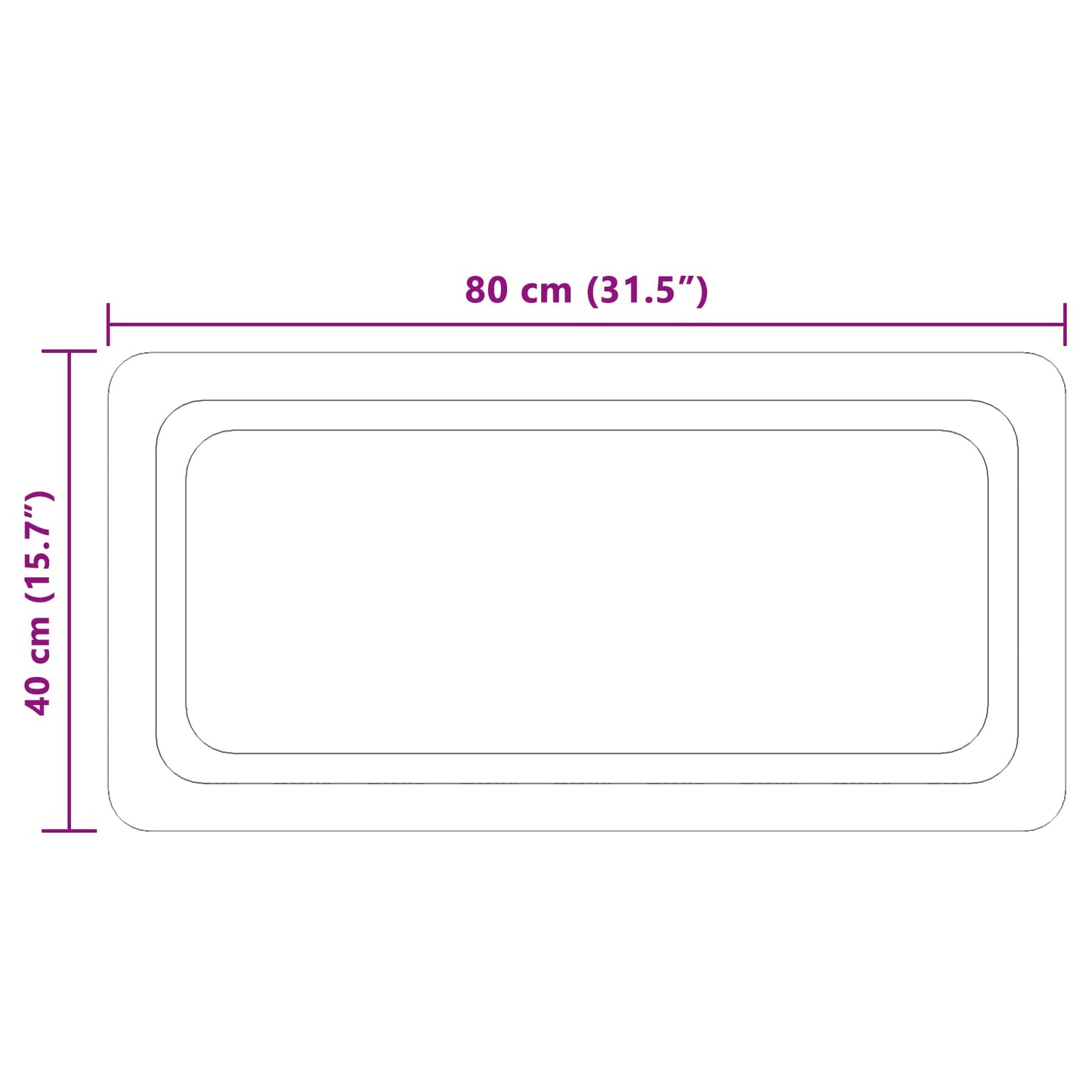 LED Fürdőszoba Tükör tükörrel Átlátszó 80 x 40 cm edzett üveg