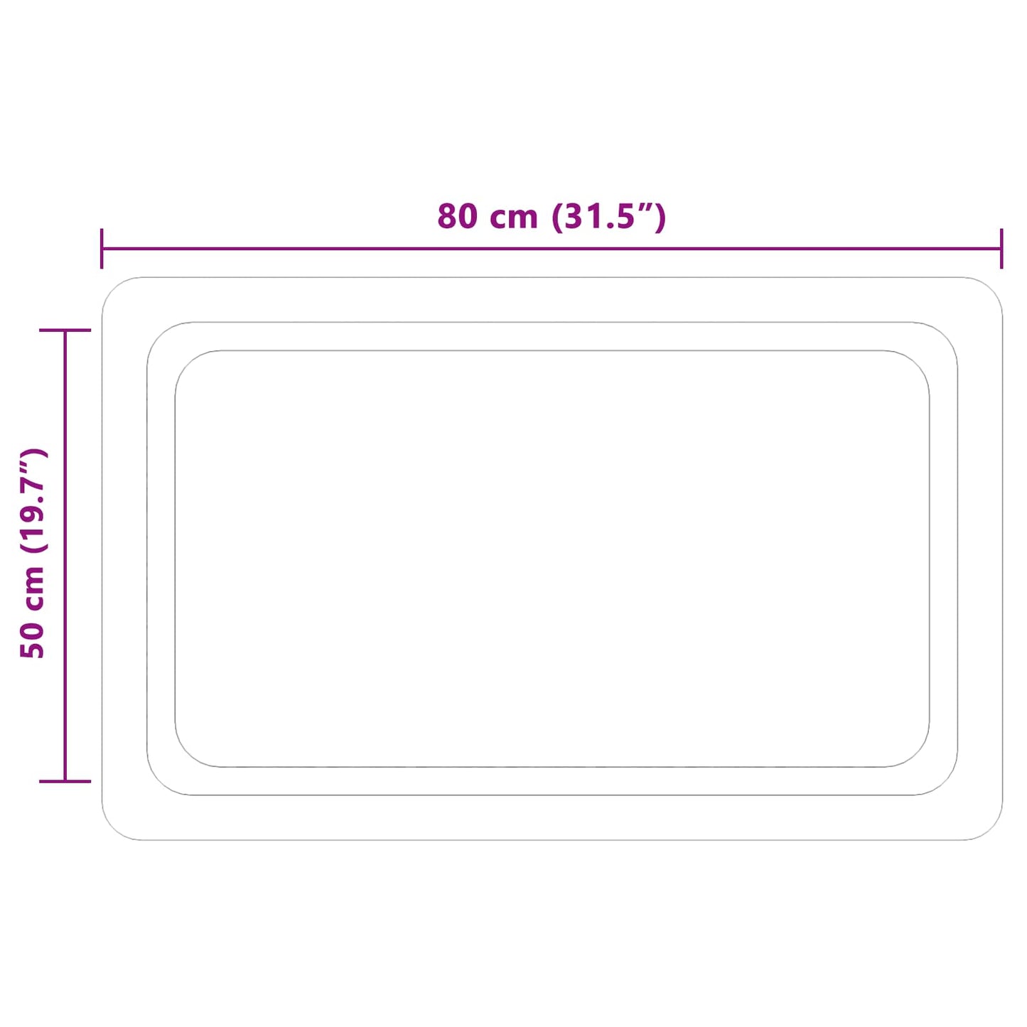 LED Fürdőszoba Tükör tükörrel Átlátszó 80 x 50 cm edzett üveg