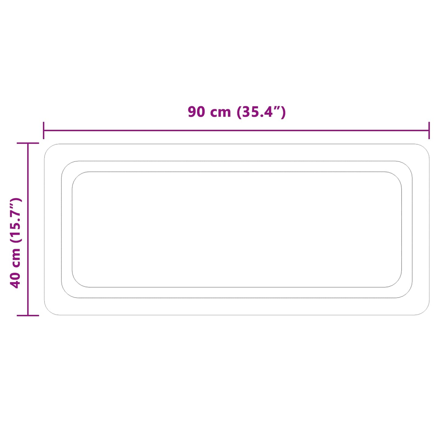LED Fürdőszoba Tükör tükörrel Átlátszó 90 x 40 cm edzett üveg