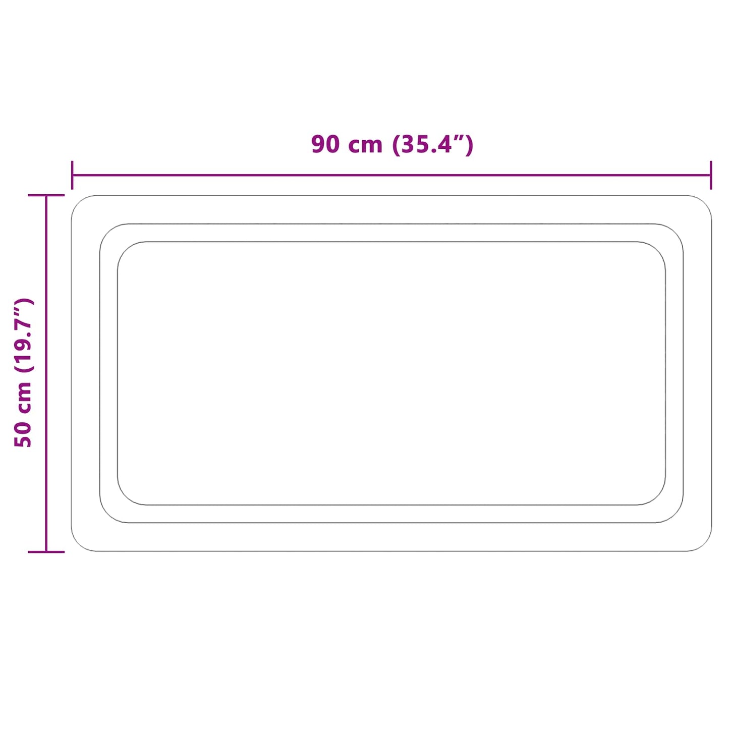 LED Fürdőszoba Tükör tükörrel Átlátszó 90 x 50 cm edzett üveg
