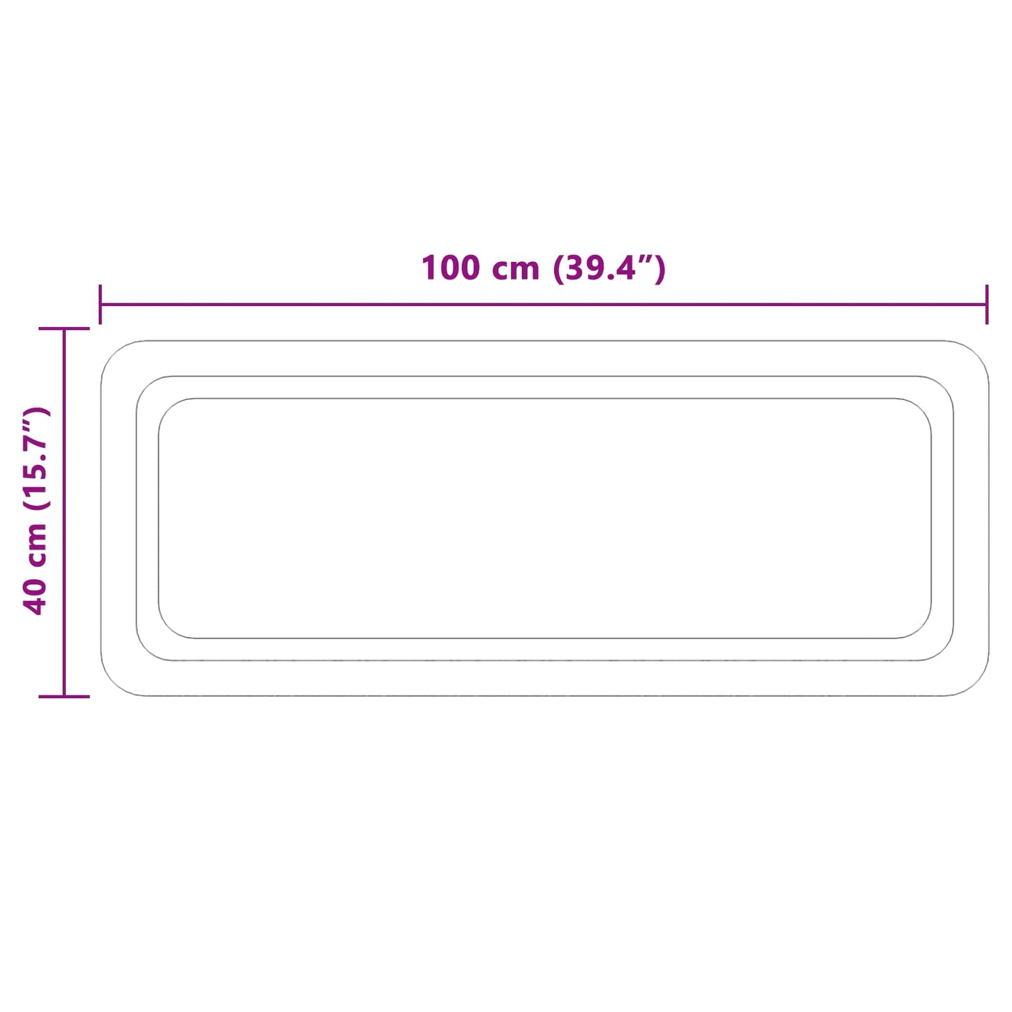 LED Fürdőszoba Tükör tükörrel Átlátszó 100 x 40 cm edzett üveg