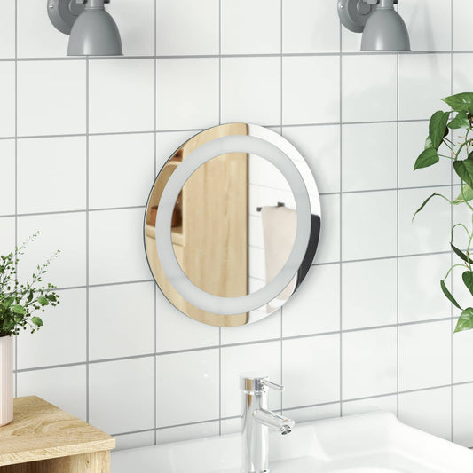LED Fürdőszoba Tükör tükörrel Átlátszó Ø 30 cm edzett üveg