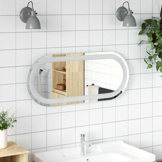 LED Fürdőszoba Tükör tükörrel Átlátszó 70 x 30 cm edzett üveg