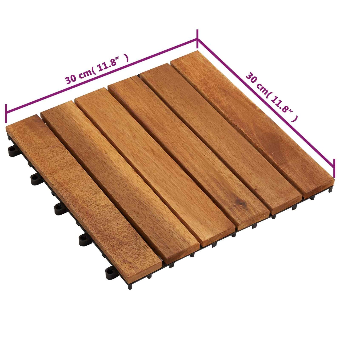 Faszegély járólap 20 pcs Barna 30 x 30 cm Akácfa