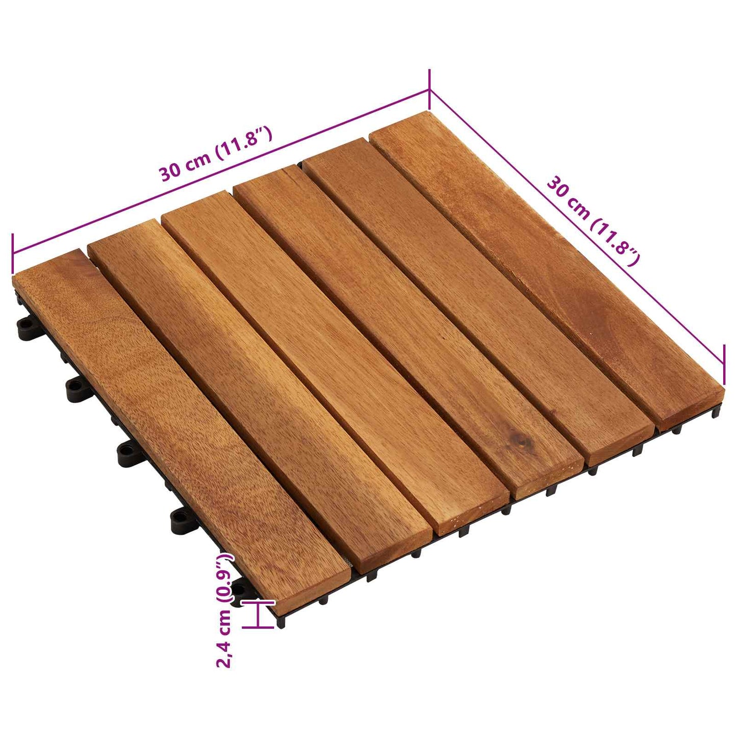 Faszegély járólap 30 pcs Barna 30 x 30 cm Akácfa
