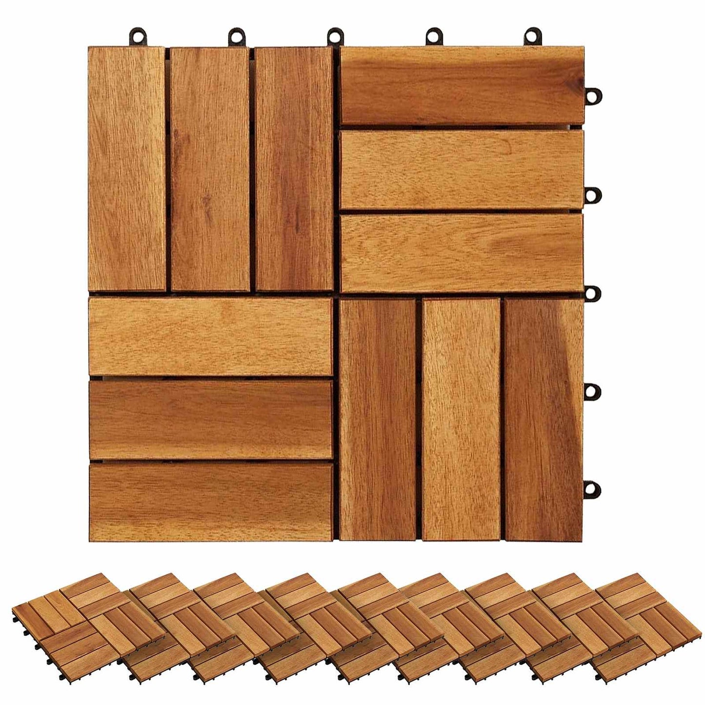 Faszegély járólap 30 pcs Barna 30 x 30 cm Akácfa