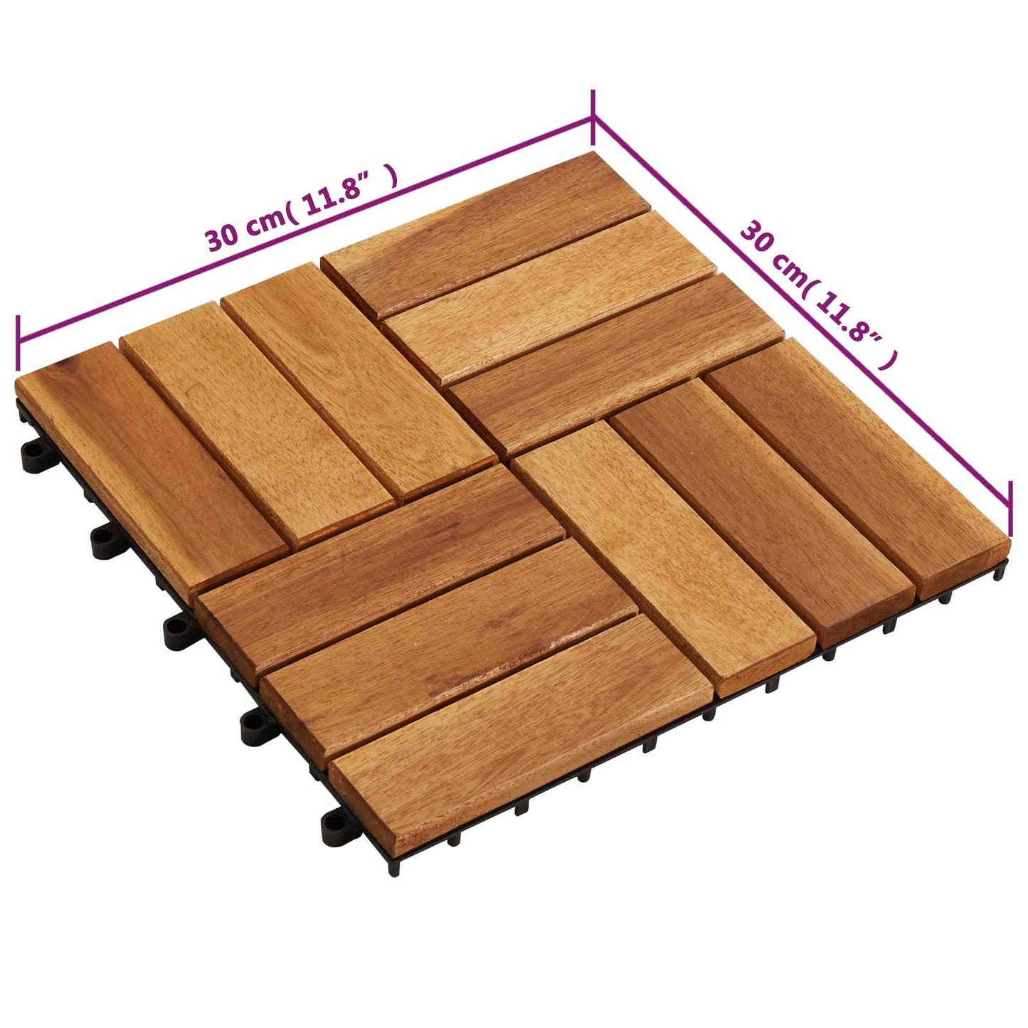 Faszegély járólap 30 pcs Barna 30 x 30 cm Akácfa