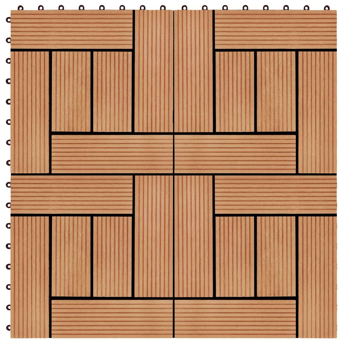 Faszegély járólap 22 pcs Tíkfa 30 x 30 cm WPC