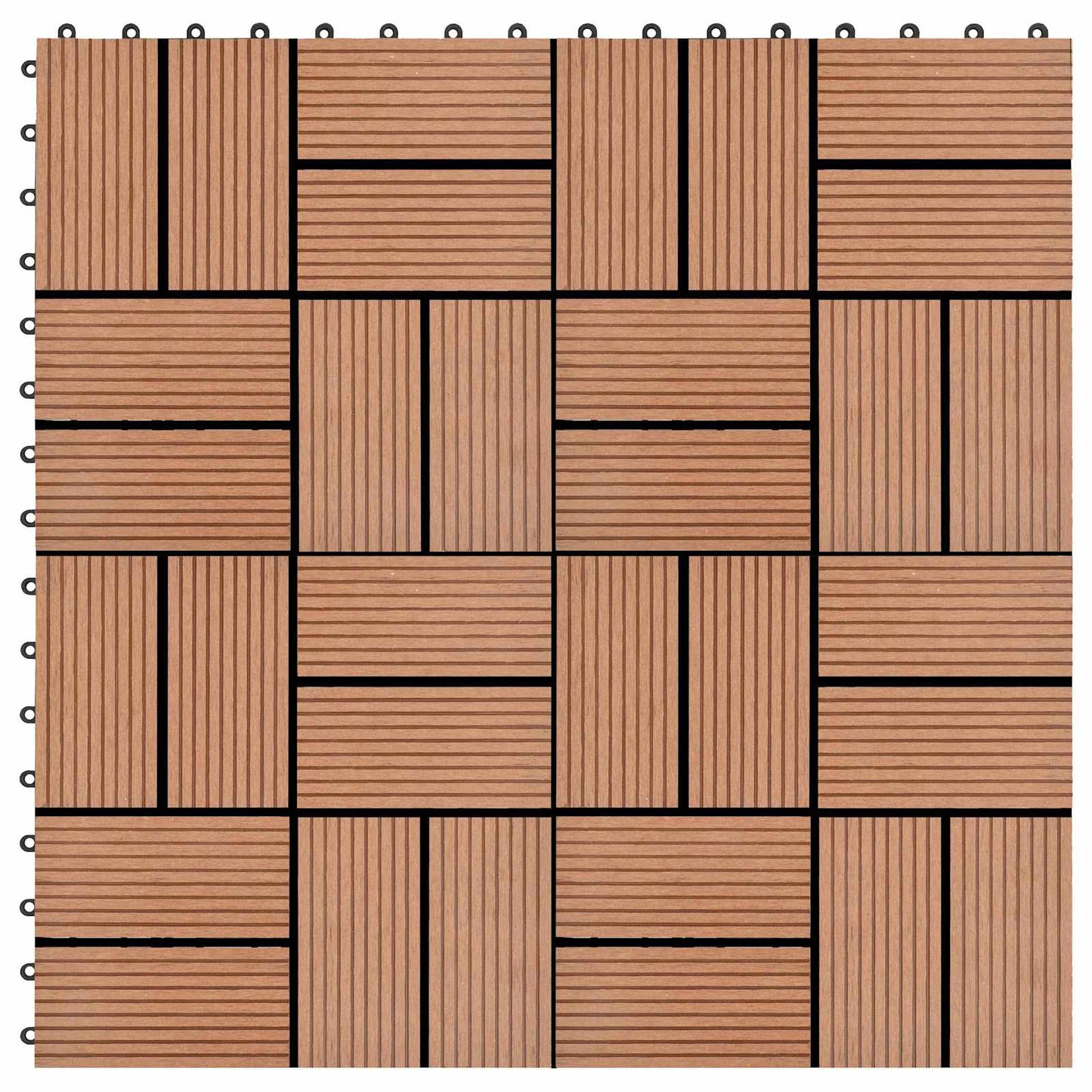 Faszegély járólap 22 db Barna 30 x 30 cm WPC
