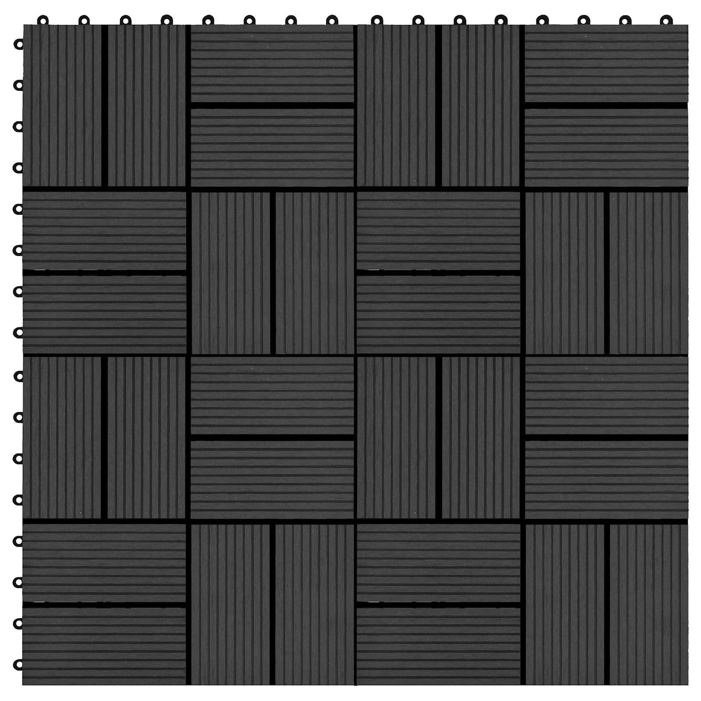 Faszegély járólap 22 pcs Fekete 30 x 30 cm WPC