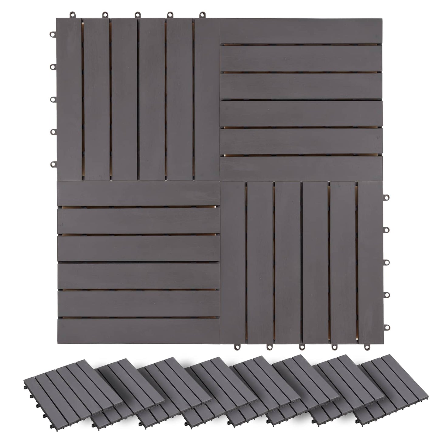 Faszegély járólap 20 pcs Szürke 30 x 30 cm Akácfa
