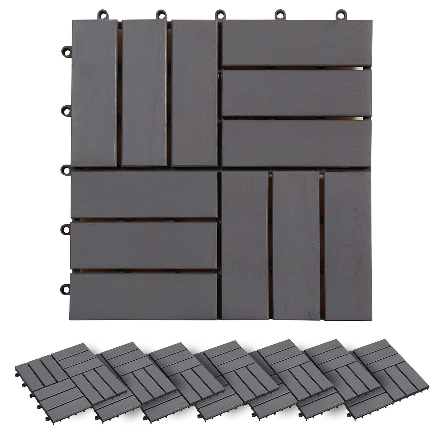 Faszegély járólap 30 pcs Szürke 30 x 30 cm Akácfa