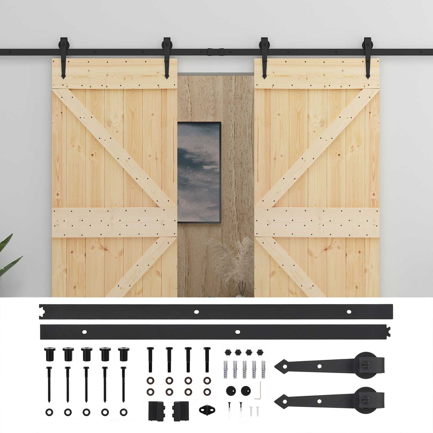 Csúszó ajtó 2 db 80 x 210 cm Tömör Fenyőfa