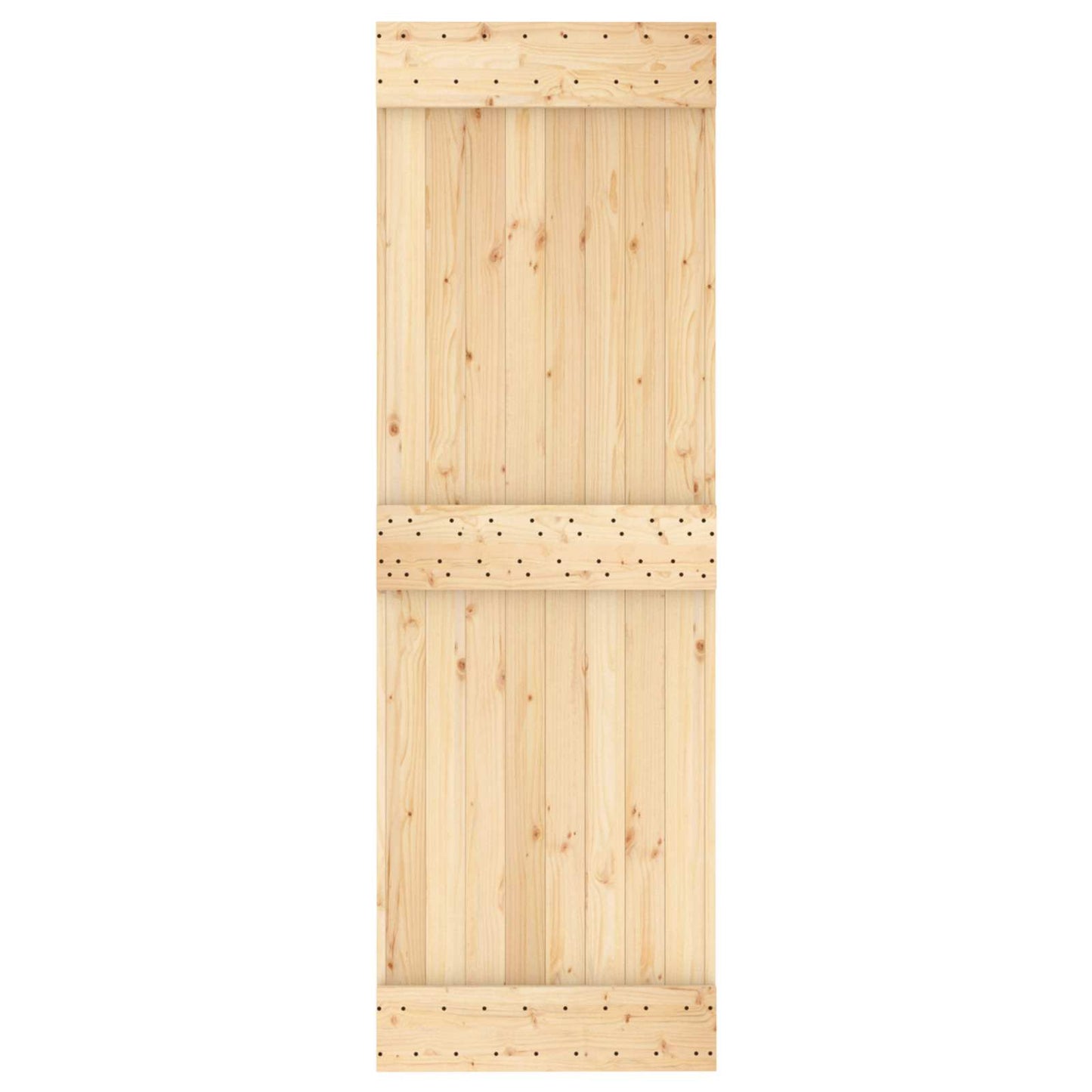 Csúszó ajtó Természetes és Fekete 70 x 210 cm Szilárd Fenyőfa