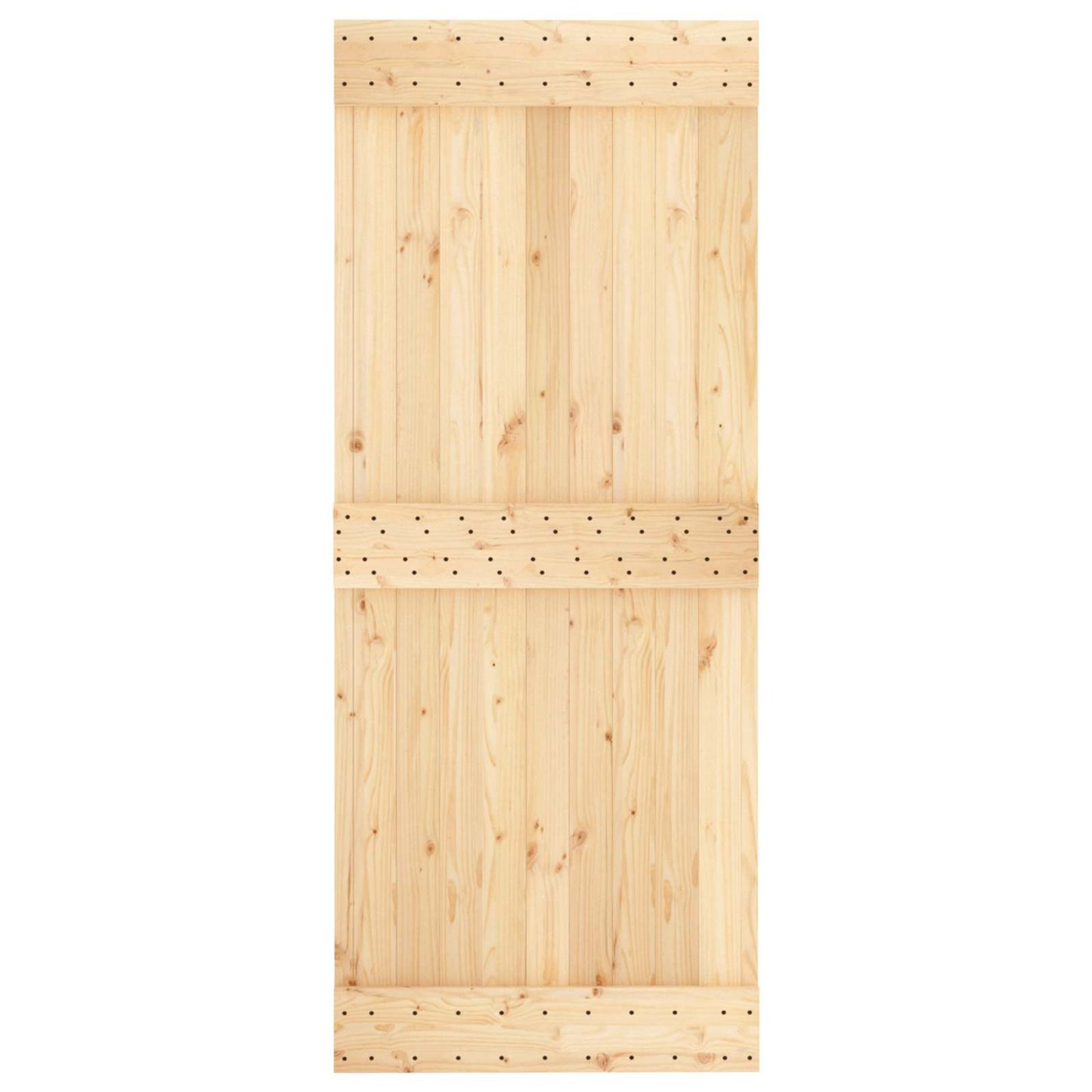Csúszó ajtó Természetes és Fekete 85 x 210 cm Szilárd Fenyőfa