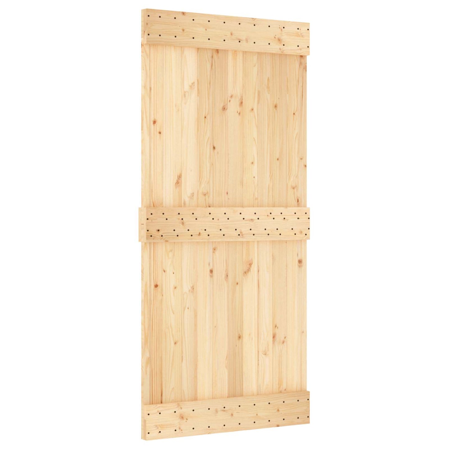 Csúszó ajtó Természetes és Fekete 95 x 210 cm Szilárd Fenyőfa