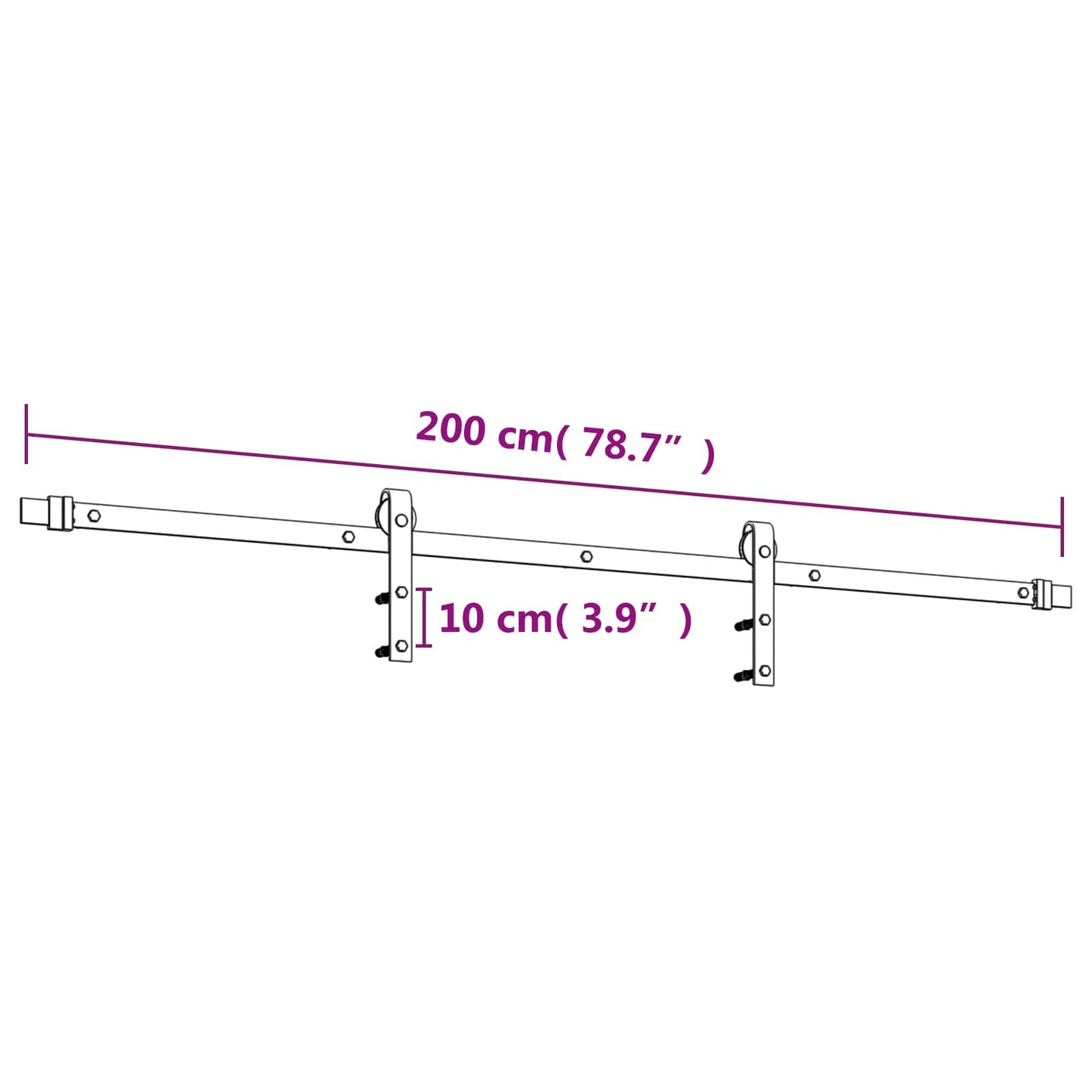 Csúszó ajtó Természetes és Fekete 95 x 210 cm Szilárd Fenyőfa