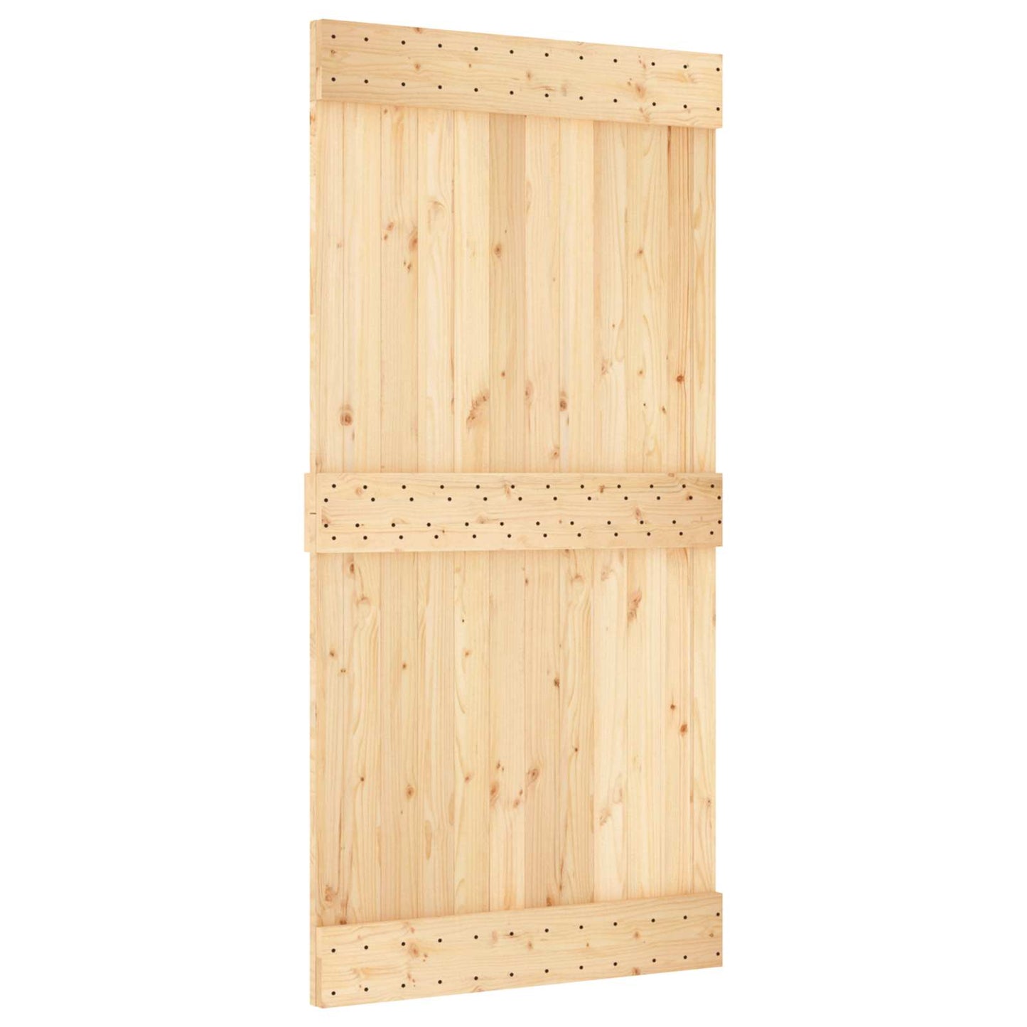 Csúszó ajtó Természetes és Fekete 100 x 210 cm Szilárd Fenyőfa