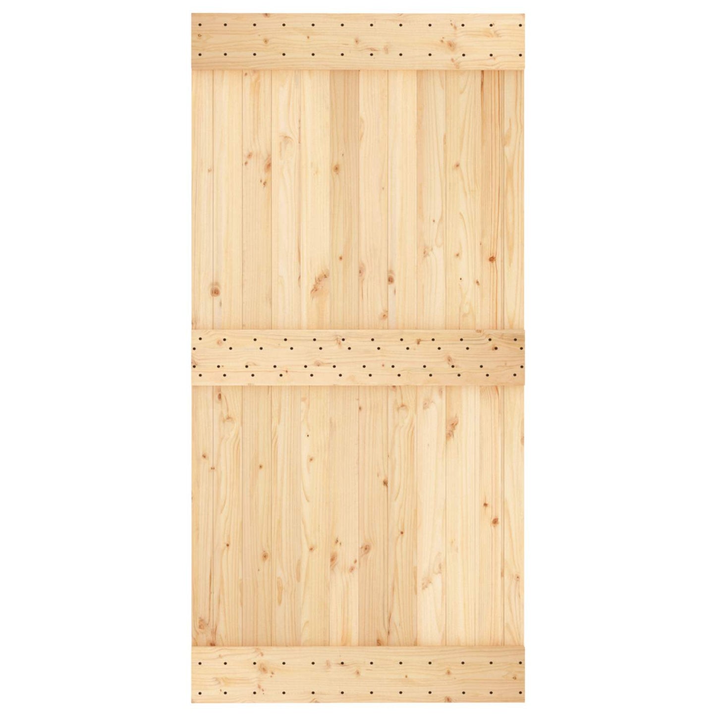 Csúszó ajtó Természetes és Fekete 100 x 210 cm Szilárd Fenyőfa