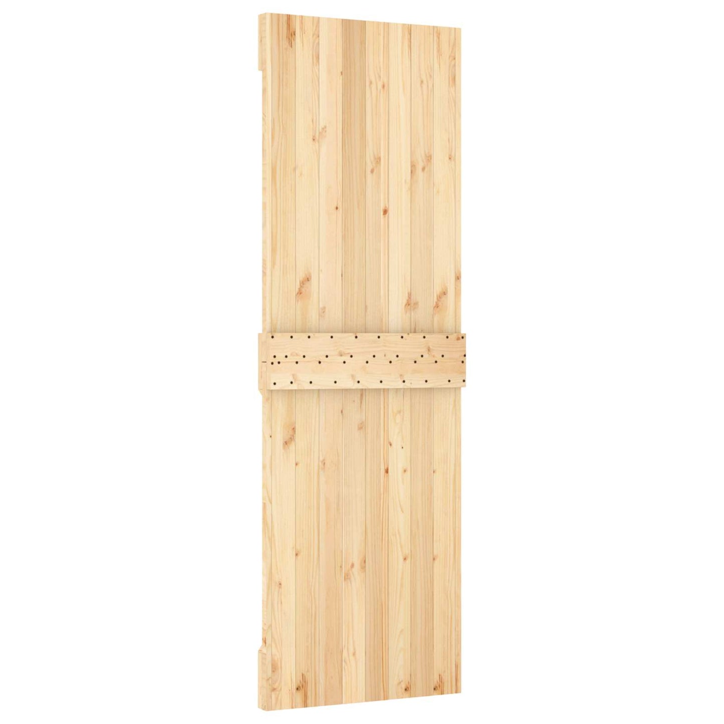 Csúszó ajtó Természetes és Fekete 70 x 210 cm Szilárd Fenyőfa