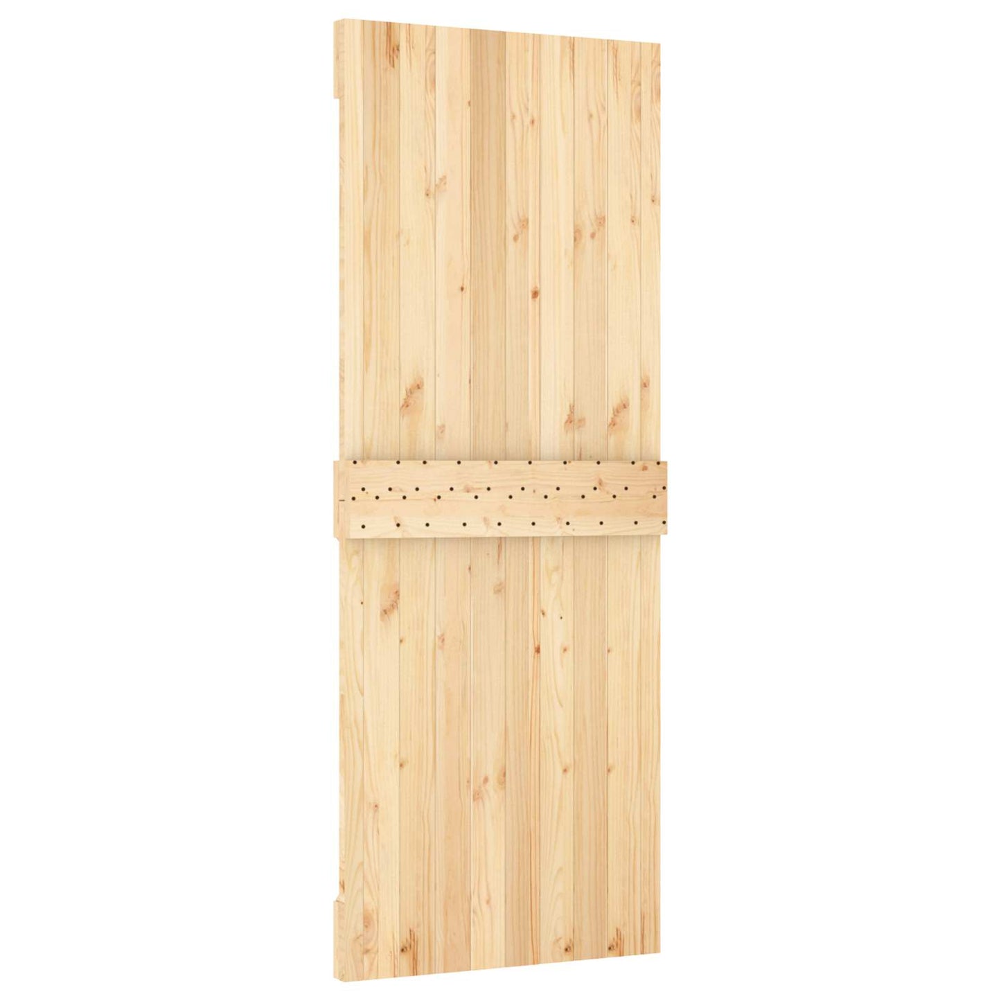Csúszó ajtó Természetes és Fekete 80 x 210 cm Szilárd Fenyőfa