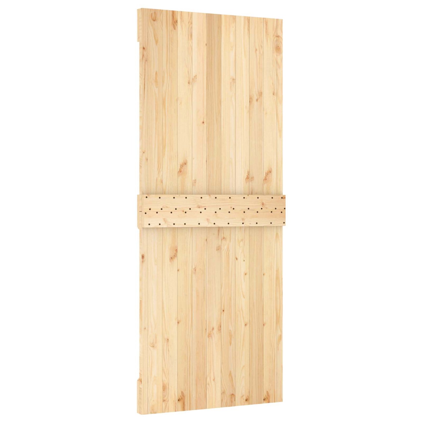 Csúszó ajtó Természetes és Fekete 85 x 210 cm Szilárd Fenyőfa
