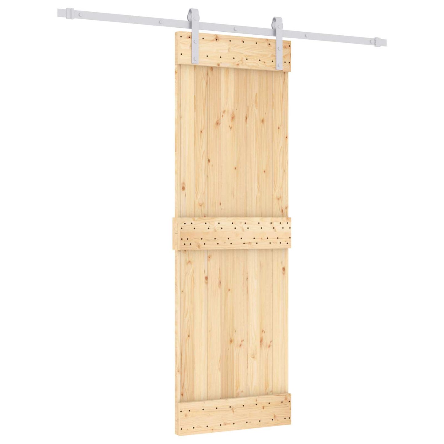 Csúszó ajtó Természetes és Fehér 70 x 210 cm Szilárd Fenyőfa