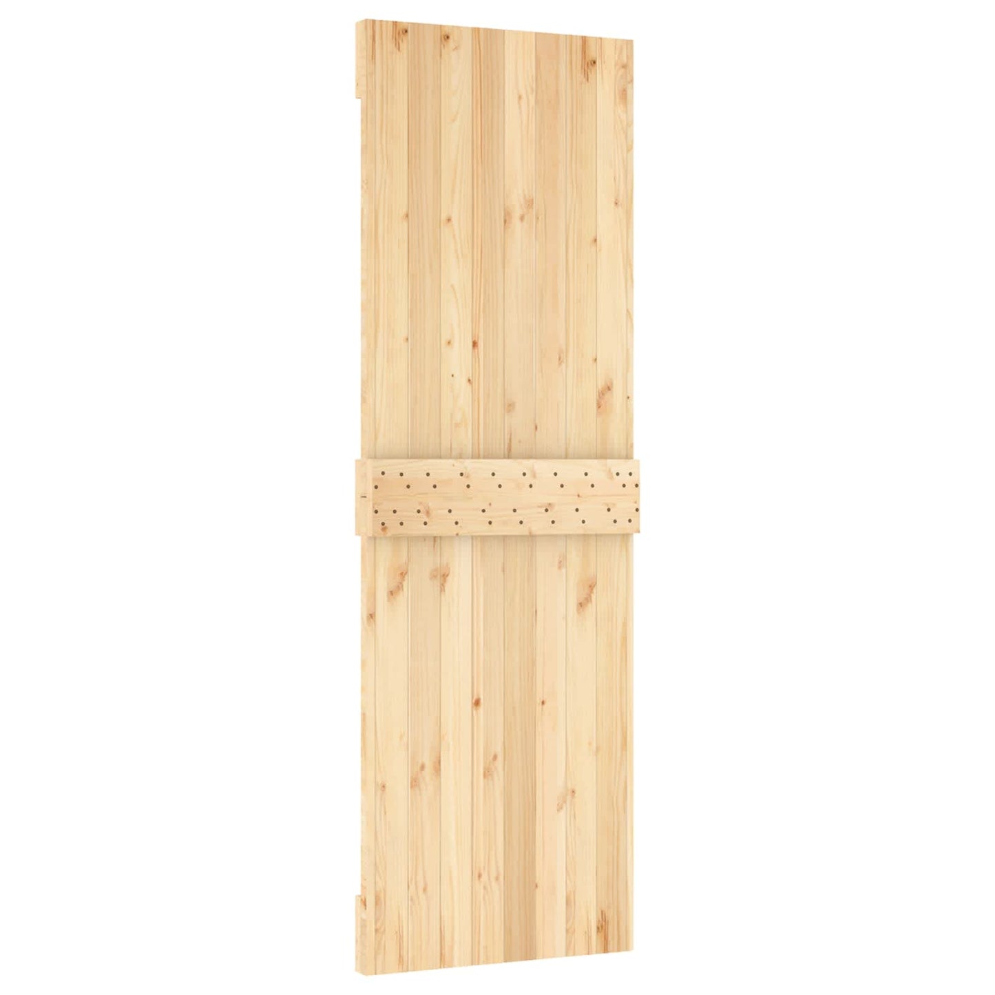Csúszó ajtó Természetes és Fekete 70 x 210 cm Szilárd Fenyőfa