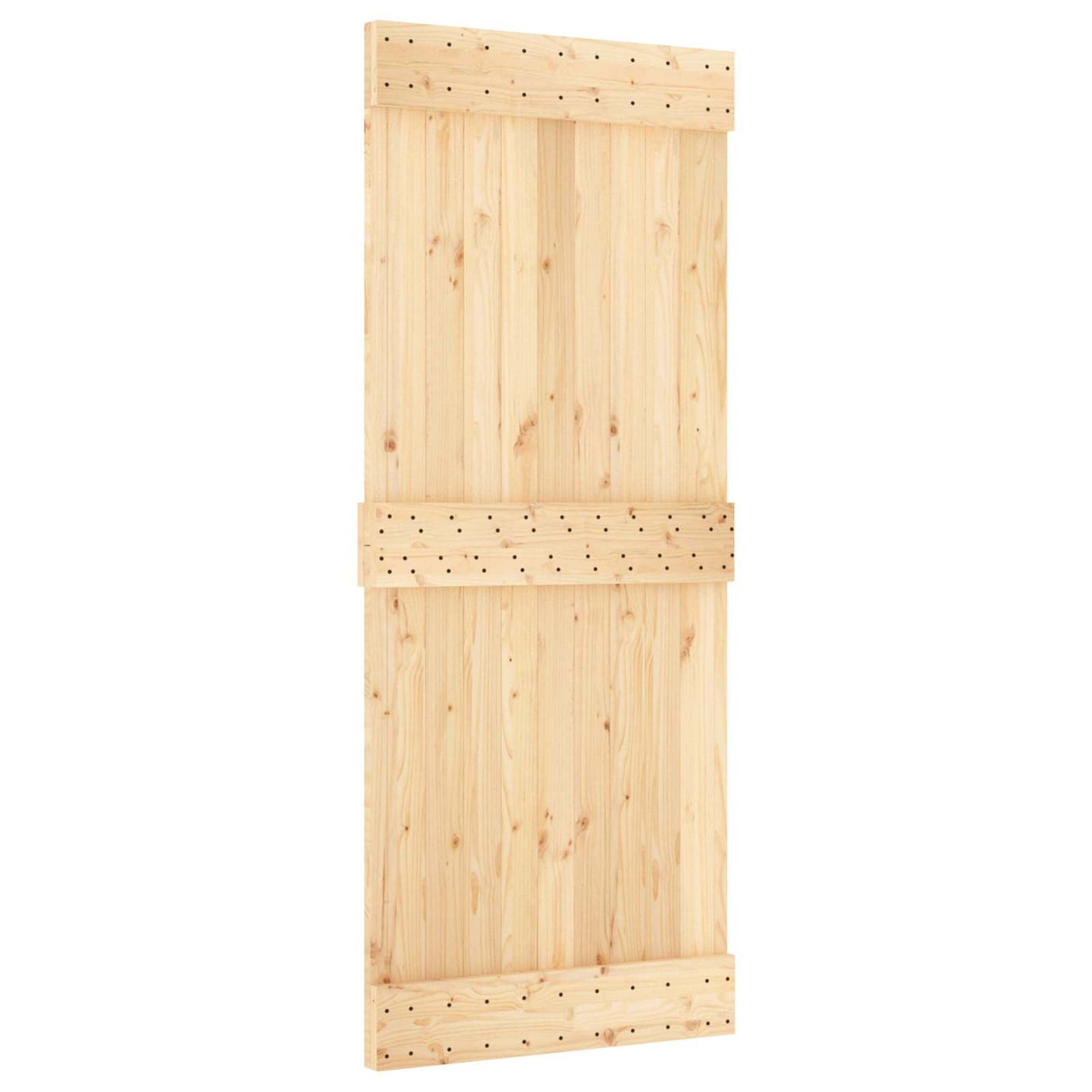 Csúszó ajtó Természetes és Fekete 85 x 210 cm Szilárd Fenyőfa