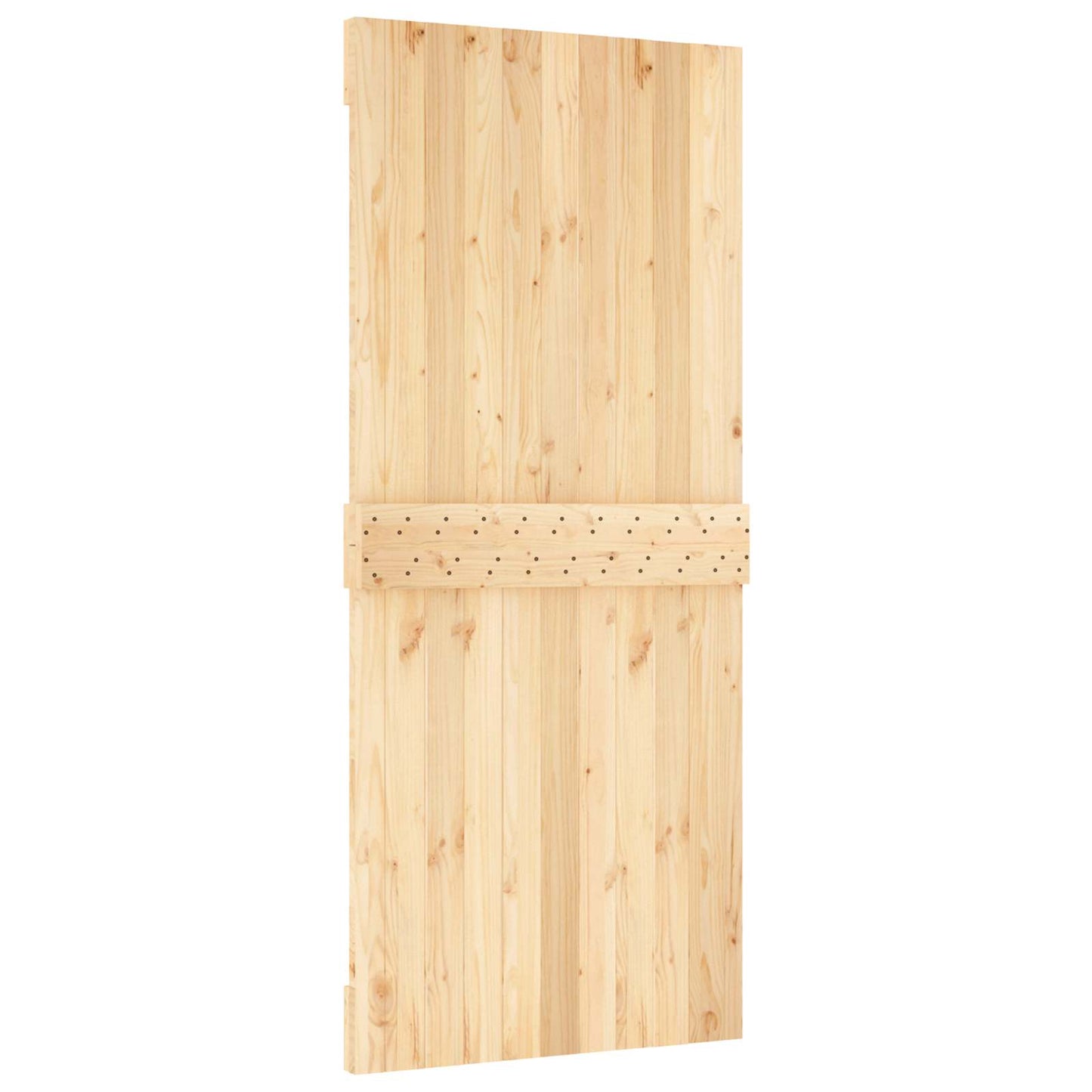 Csúszó ajtó Természetes és Fekete 90 x 210 cm Szilárd Fenyőfa