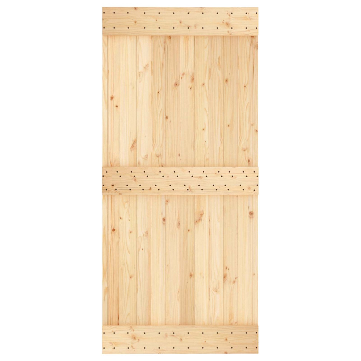 Csúszó ajtó Természetes és Fekete 95 x 210 cm Szilárd Fenyőfa