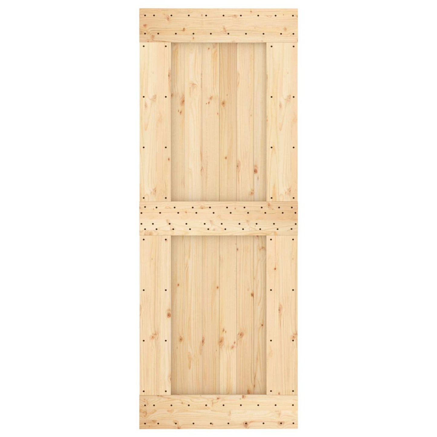 Csúszó ajtó Természetes és Fekete 80 x 210 cm Szilárd Fenyőfa