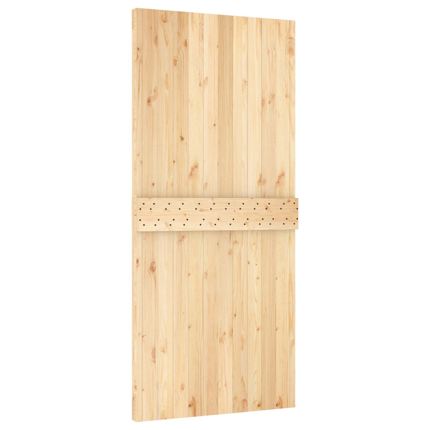 Csúszó ajtó Természetes és Fekete 95 x 210 cm Szilárd Fenyőfa