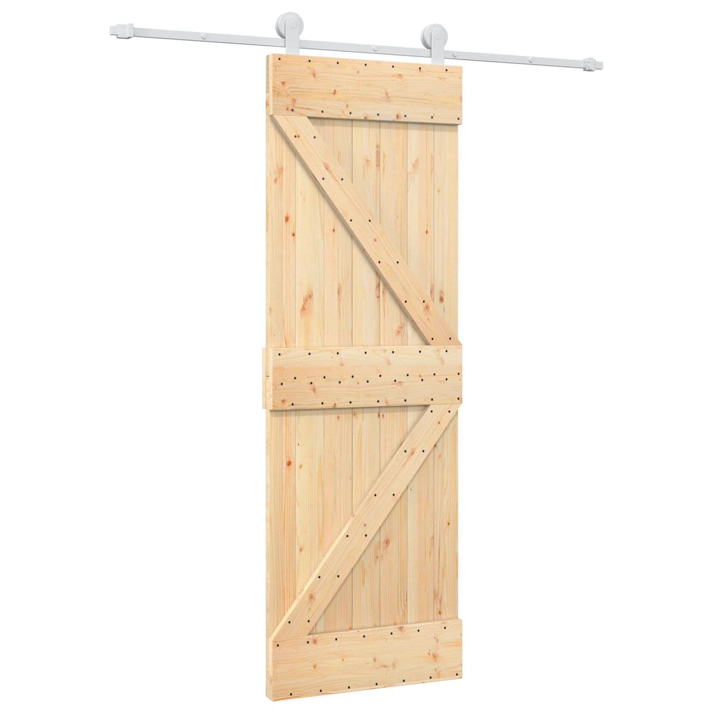Csúszó ajtó Természetes és Fehér 70 x 210 cm Szilárd Fenyőfa
