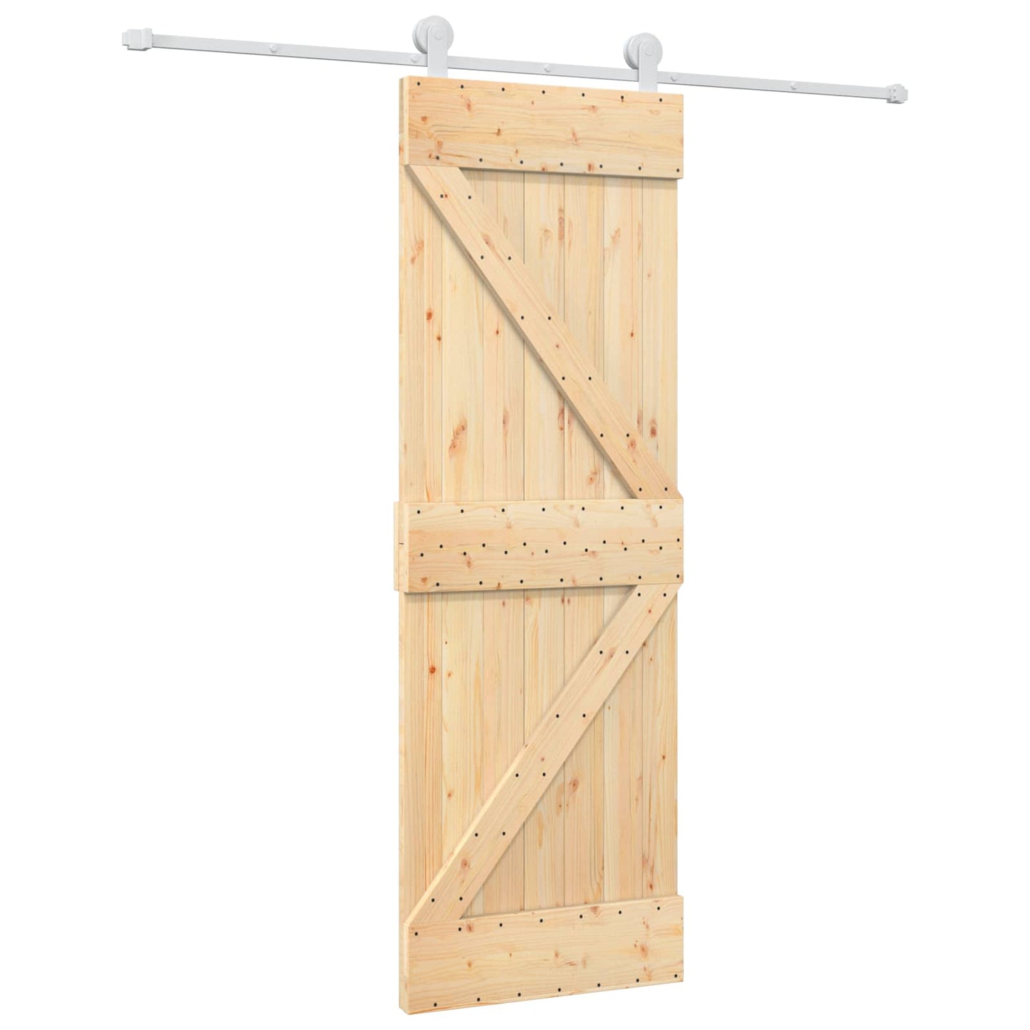 Csúszó ajtó Természetes és Fehér 70 x 210 cm Szilárd Fenyőfa
