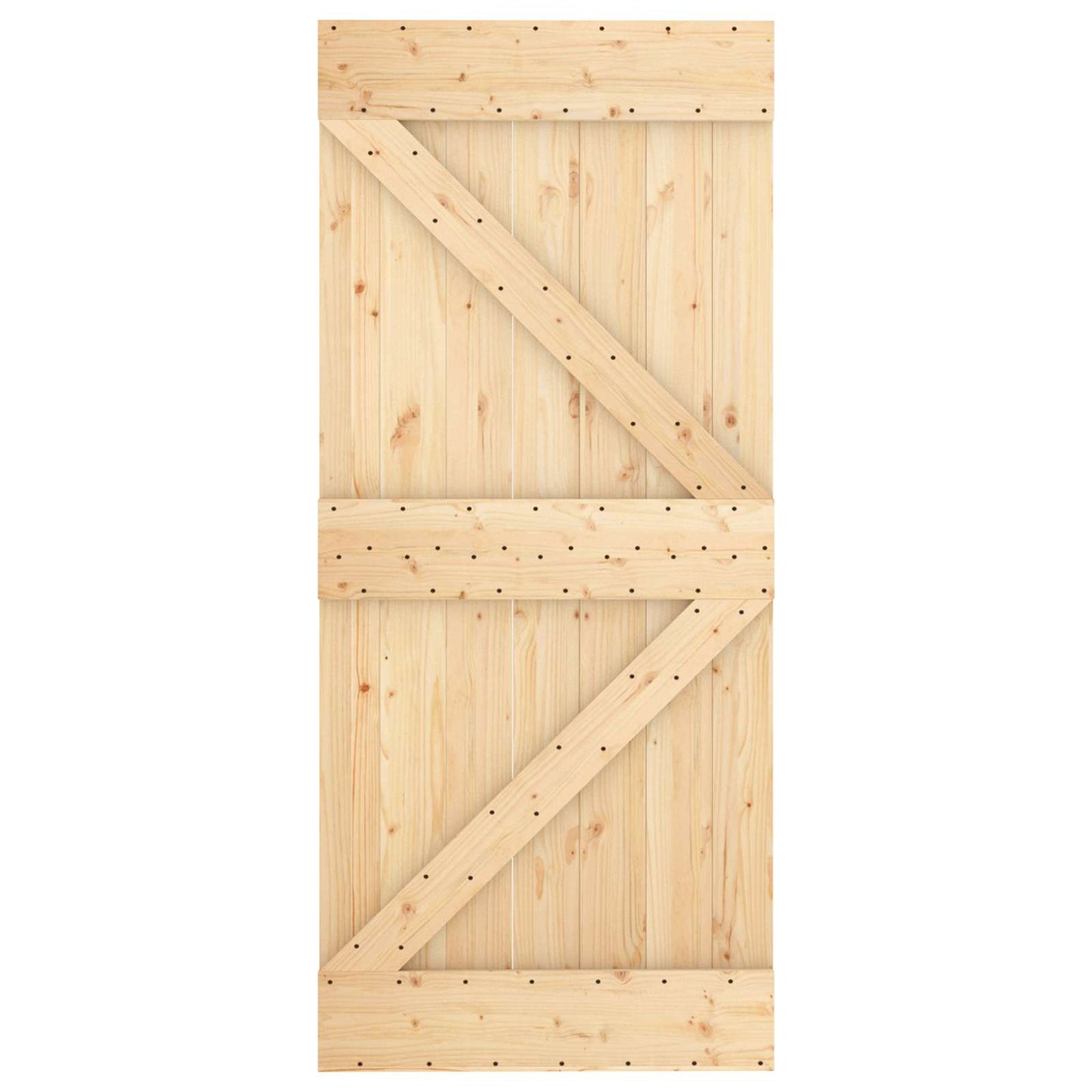 Csúszó ajtó Természetes és Fehér 90 x 210 cm Tömör Fenyőfa