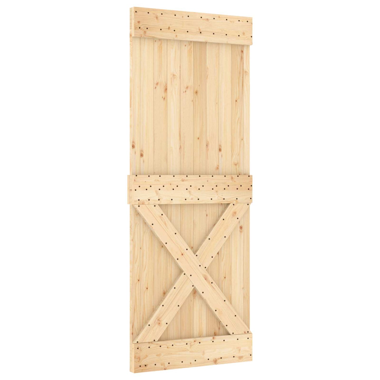 Csúszó ajtó Természetes és Fehér 80 x 210 cm Szilárd Fenyőfa