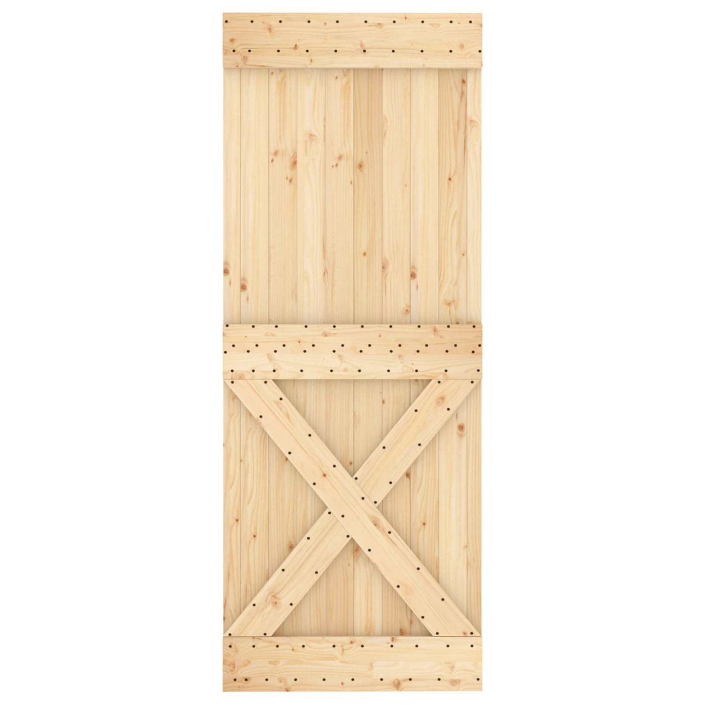 Csúszó ajtó Természetes és Fekete 80 x 210 cm Szilárd Fenyőfa