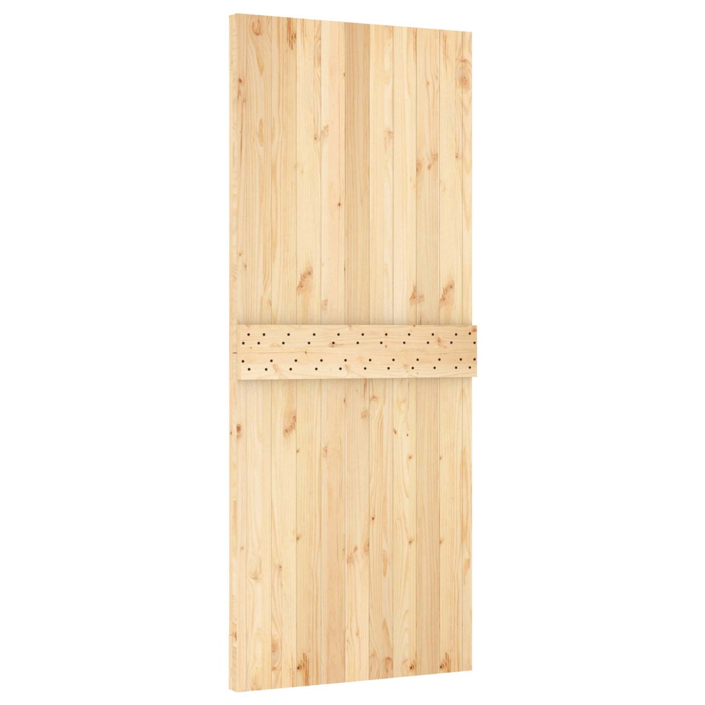 Csúszó ajtó Természetes és Fekete 85 x 210 cm Szilárd Fenyőfa