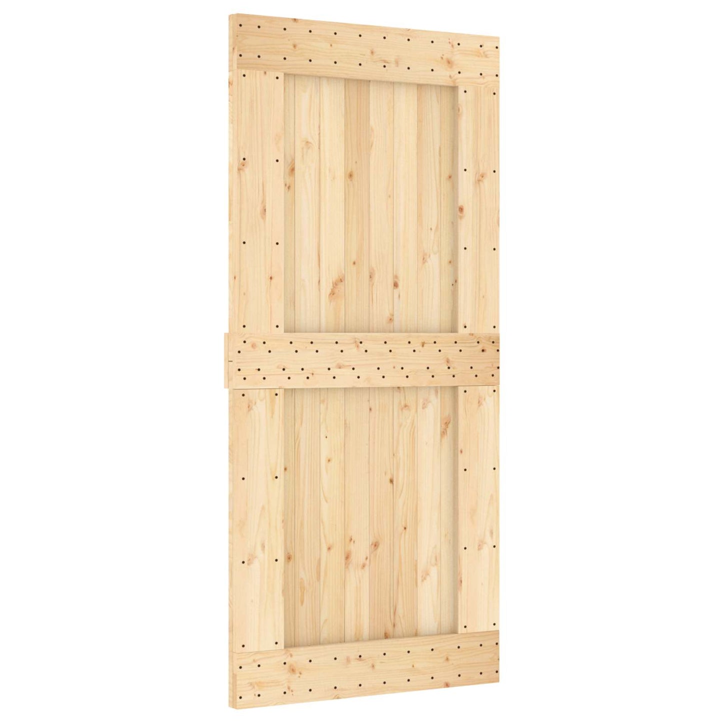 Csúszó ajtó Természetes és Fekete 95 x 210 cm Szilárd Fenyőfa