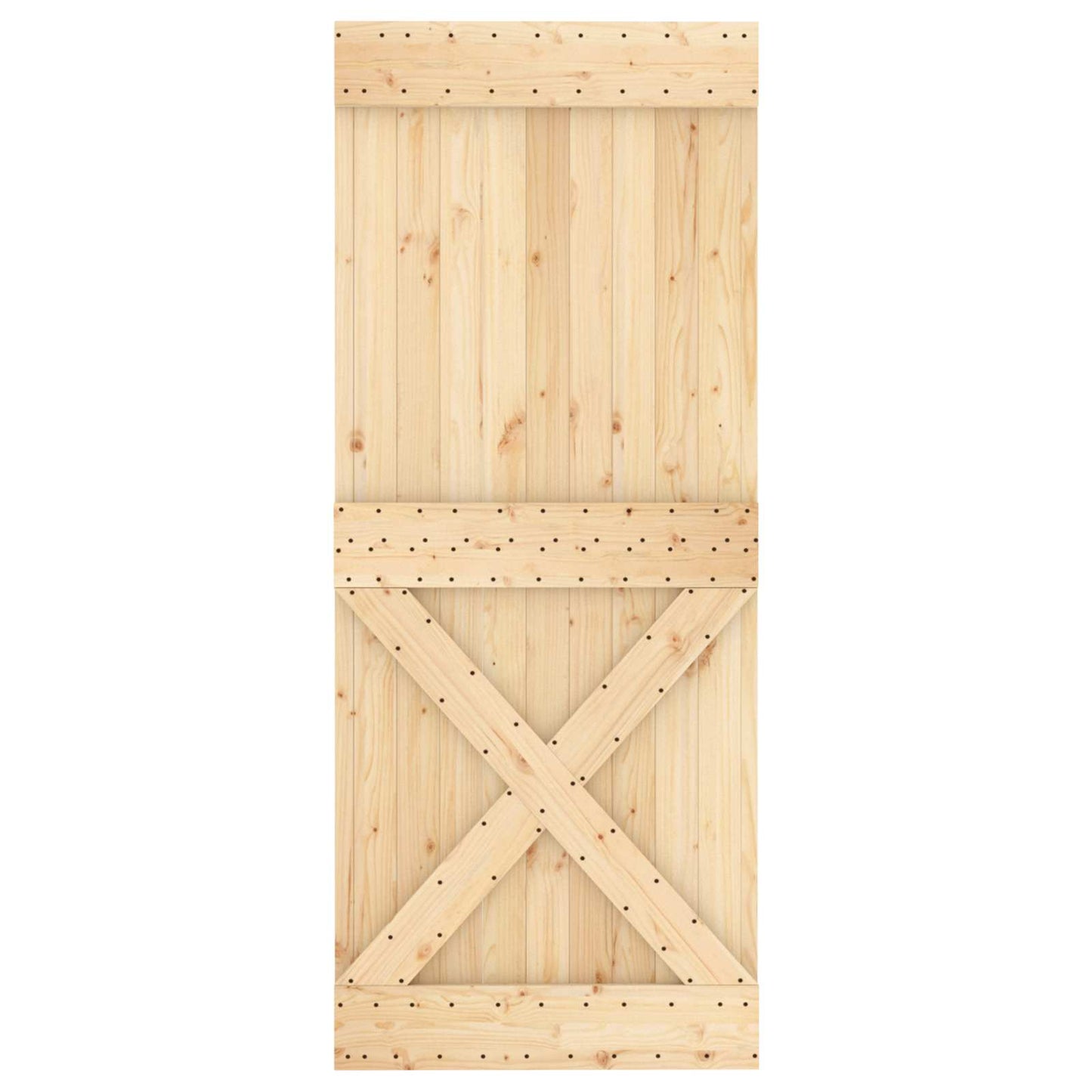 Csúszó ajtó Természetes és Fekete 85 x 210 cm Szilárd Fenyőfa