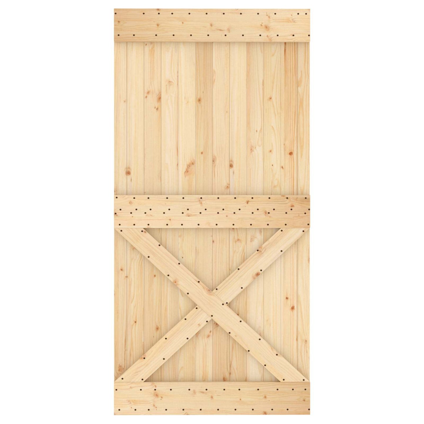 Csúszó ajtó Természetes és Fekete 100 x 210 cm Szilárd Fenyőfa