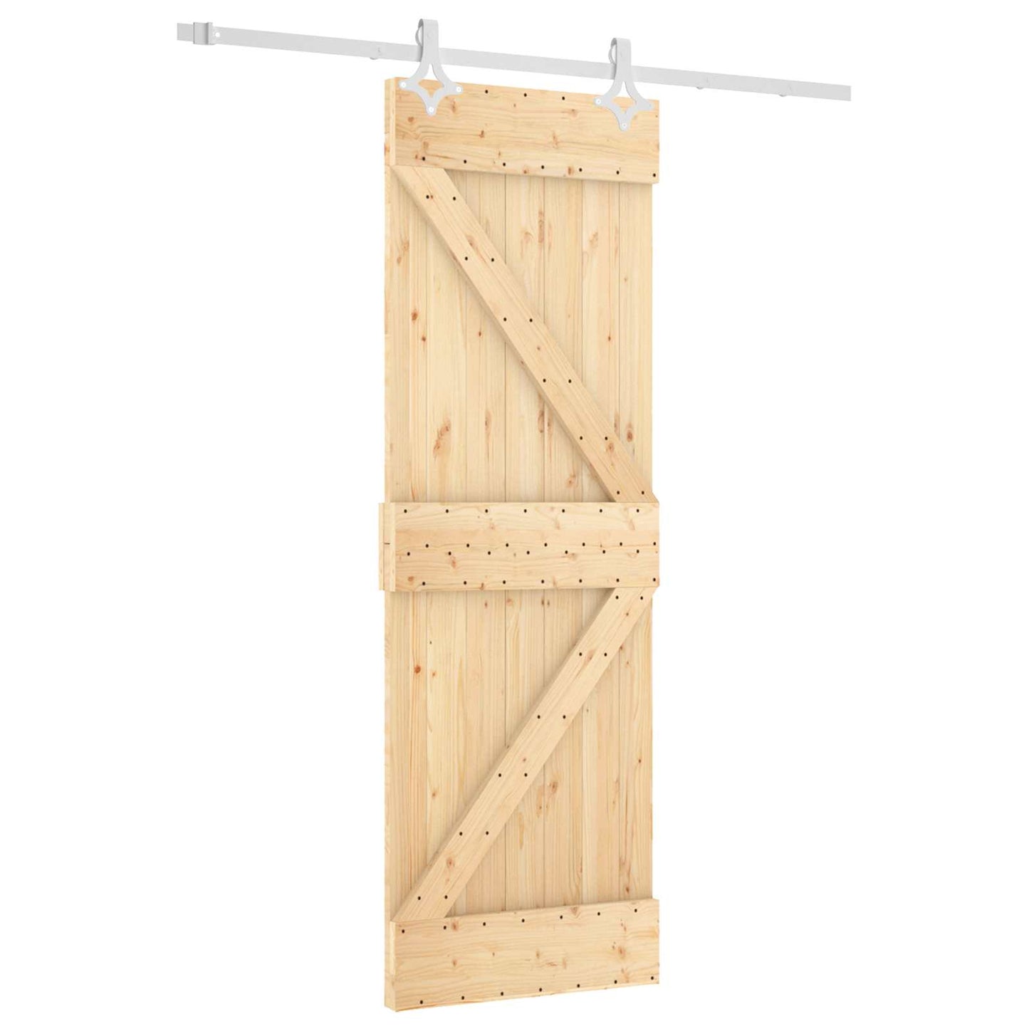 Csúszó ajtó Természetes és Fehér 70 x 210 cm Szilárd Fenyőfa
